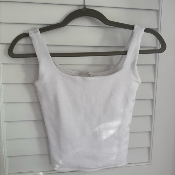 White Ribbed Tank Top - Picture 1 of 3